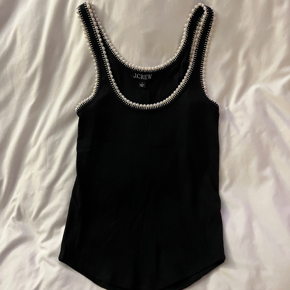 Pearl Trim Ribbed Tank Top - Picture 4 of 6